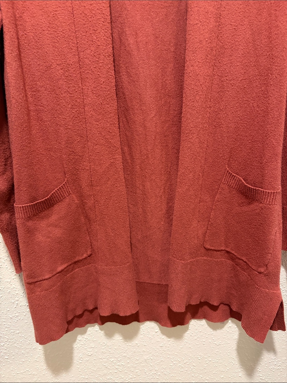 Pink Clover Rust Open-Front Knit Cardigan - Picture 5 of 6